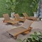 GDFStudio Yedda Outdoor Wicker and Wood Chaise Lounge with Pull-Out Tray